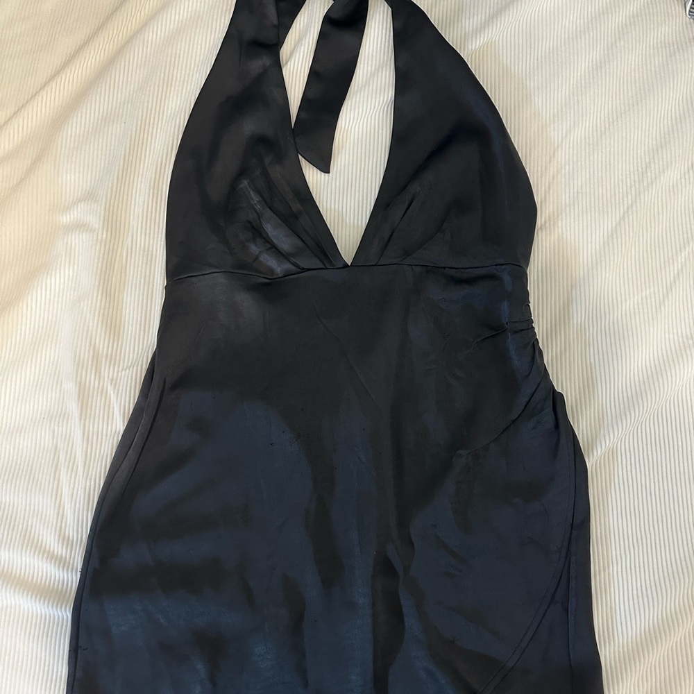 La Hearts Black Halter Dress